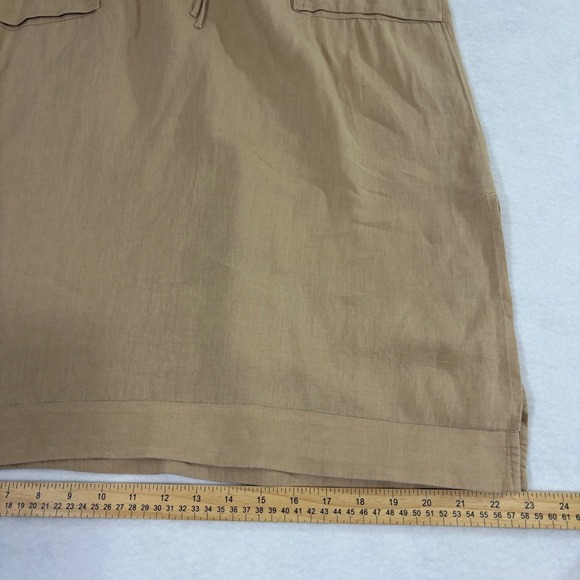 Haven Well Within Tan 100% Linen Drawstring Waist Midi Skirt Size Large - Picture 12 of 12